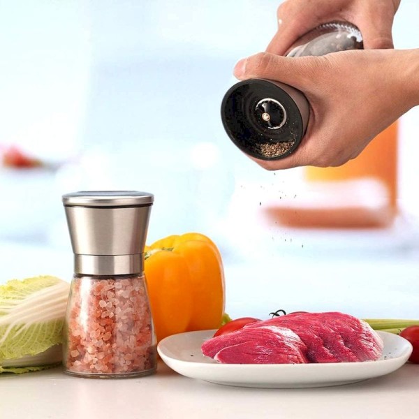Grunwerg Gmill Macinasale O Macinapepe Singolo In Acciaio Inox E Acrilico, 18 Cm, Meccanismo In Ceramica